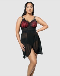 Parfait - Mia Lace & Mesh Padded Full Bust Chemise