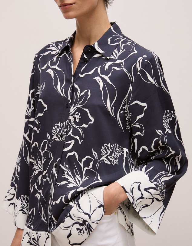 Trenery - Iluna Spliced Shirt in Night Sky