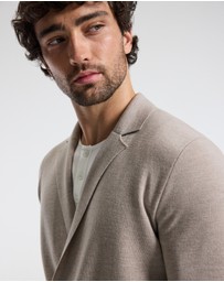 Calibre - Double-Breasted Merino Wool Cardigan Neutral