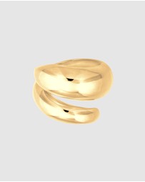 Elli Jewelry - Ring Wrap 925 Sterling Silver Gold-plated