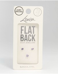 Lovisa - Surgical Steel Purple Marquise & Baguette Flat Back Earrings 3-Pack