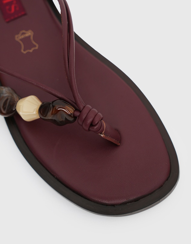 Betts - Saltwater Leather Multi Beaded Thong Sandals