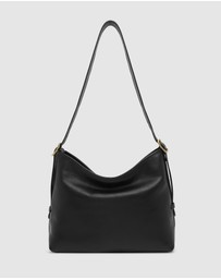Republic of Florence - Sophia Matt Black Leather Shoulder Bag