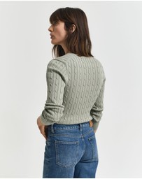 Gant - Stretch Cotton Cable V-Neck Knit