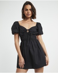 Subtitled - Rylee Backless Puff Sleeve Mini Dress