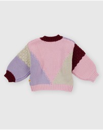 Goldie + Ace - Colour Block Knit Cardigan - Babies-Kids