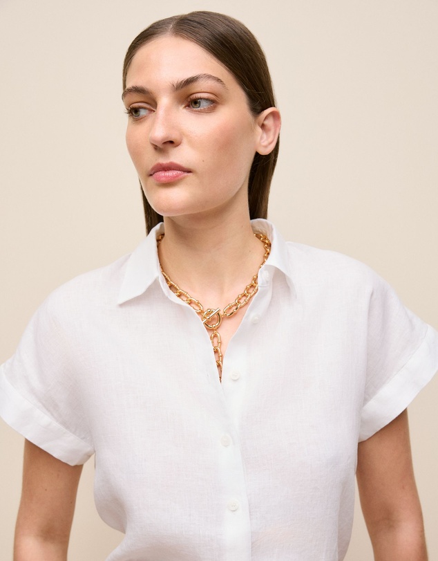Trenery - Signature Link Fob Necklace in Gold