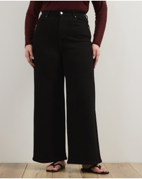 Atmos&Here Curvy - Betty High Waist Wide Leg Stretch Jeans