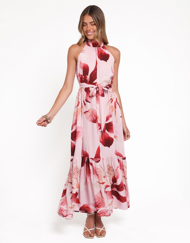 Petal & Pup - Monae Halterneck Maxi Dress - Blush Lily