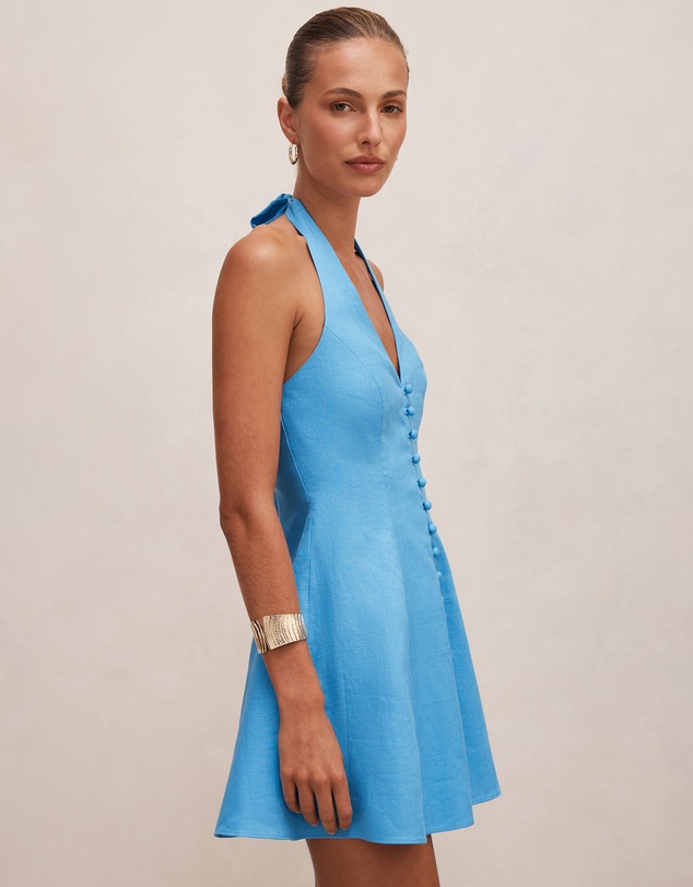 Forever New - Ina Button Front Halter Neck Mini Dress