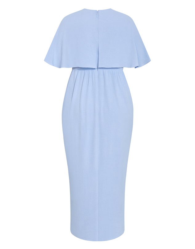 City Chic - Plus size Brae Faux Wrap Maxi Dress - soft blue