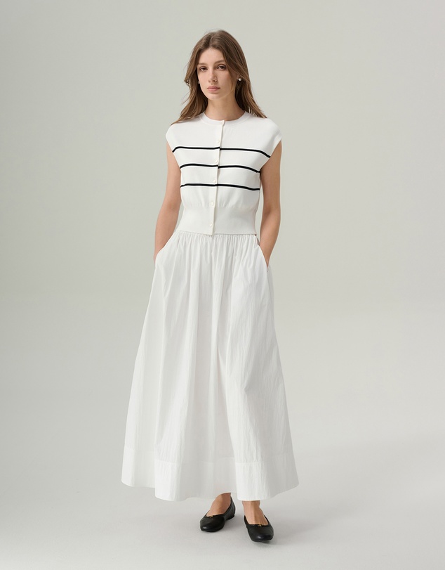 IDA+S - Lena Striped Button Up Top