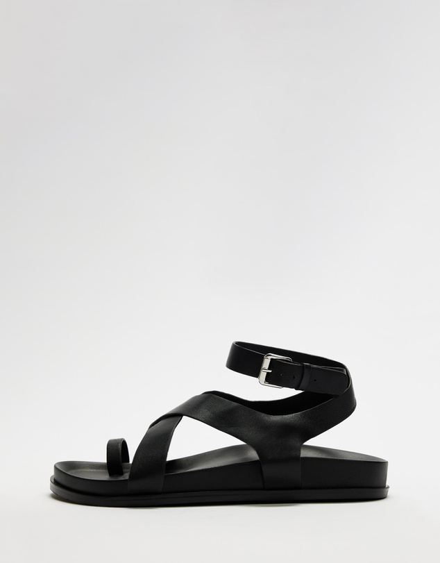 AERE - Leather Crossover Footbed Sandals