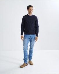 3 Wise Men - 3 Wise Men Driver Crew Neck Merino Knit - Navy