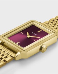 Cluse - Fluette Watch Double Steel, Wine, Gold Colour