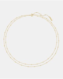 Ania Haie - Gold Double Chain Bead Station Necklace