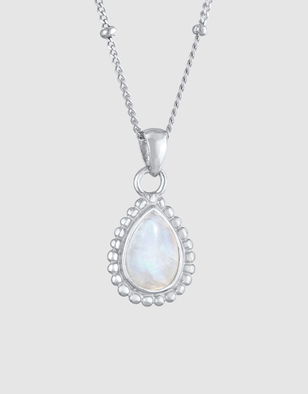 Elli Jewelry - Moonstone Necklace in 925 Silver