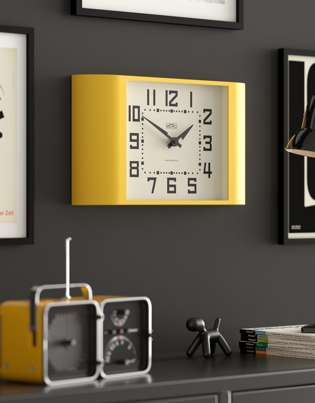 Newgate - Newgate Metro Wall Clock-Yellow
