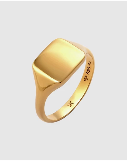 Kuzzoi - ICONIC EXCLUSIVE - Chunky Band Ring in Gold-Plated 925 Sterling Silver