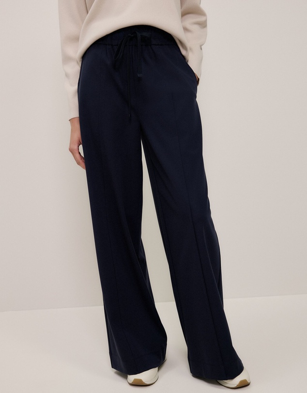 Trenery - Ponte Wide Leg Travel Pant in Night Sky