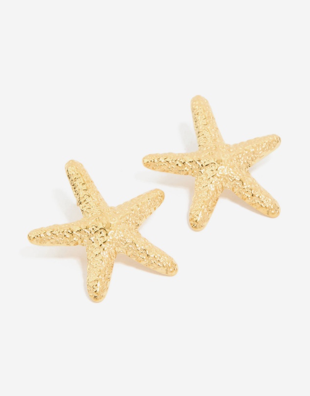 Lovisa - Waterproof Gold Plated Stainless Steel Statement Starfish Stud Earrings