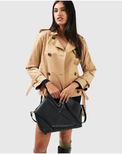 Belle & Bloom - Cool Nights Cropped Trench Coat