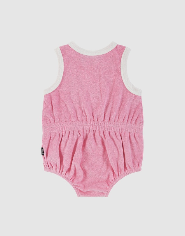 Rock Your Baby - Pineapple Goldie Terry Baby Romper in Pink