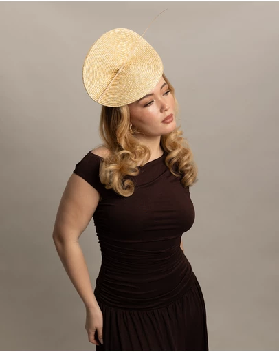 Morgan & Taylor - Frita Fascinator in Natural Beige