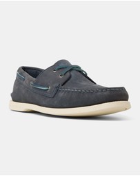 Sperry - A/O 2-Eye Medium Leather Nubuck Navy- Men's