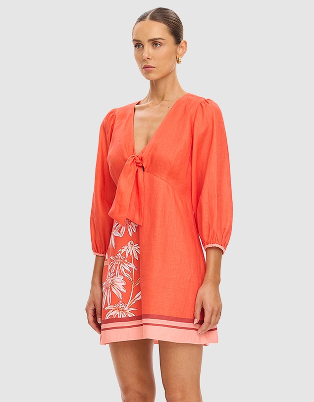 KIVARI - Ruby Tie Front Mini Dress
