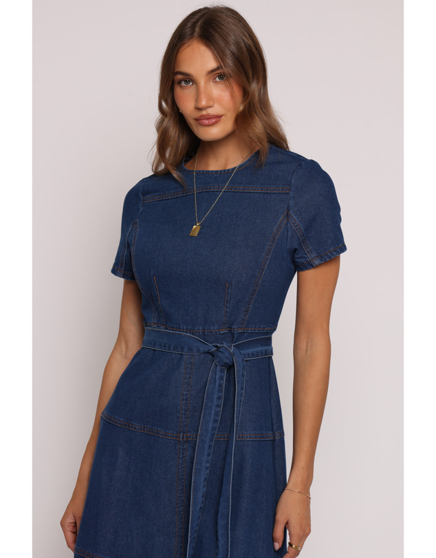 Petal & Pup - Sweeny Midi Dress - Dark Denim