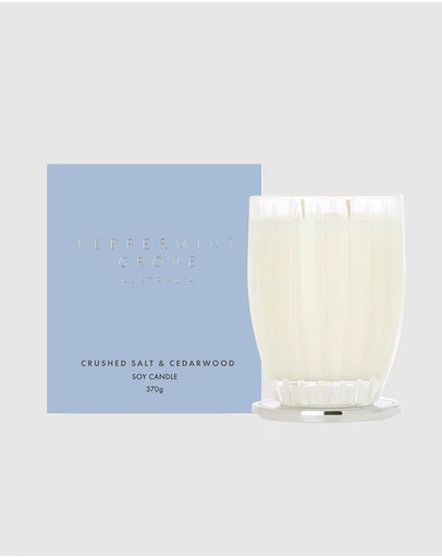 Peppermint Grove - Crushed Salt & Cedarwood Large Candle - 370g