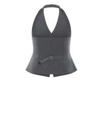 City Chic - Cora Blue Stripe Vest