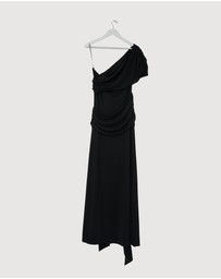 Revibe - Repaired CHANCERY Margot One Shoulder Drape Maxi Dress - AU 16
