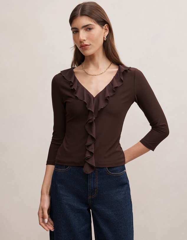 Forever New - Orla Ruffle 3 & 4 Sleeves Top
