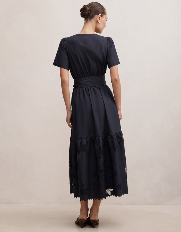 Forever New - Matilda Embroidered Tie Midi Dress