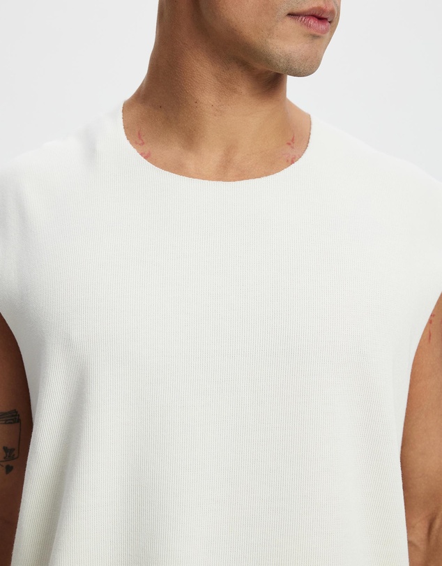 Surrounded By Ghosts - The Santite Crew Knit Raw Neck Vest