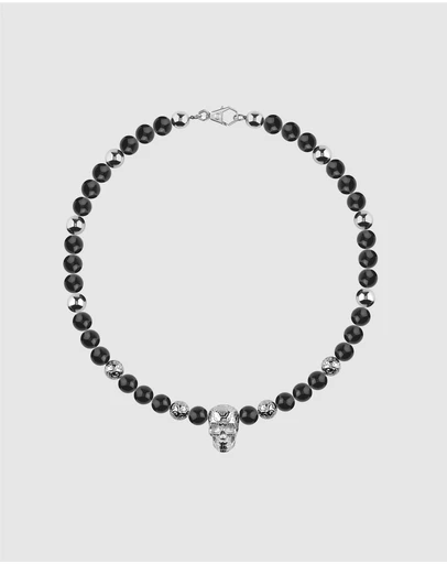 Philipp Plein - PLEIN ELITE Stainless Steel Onyx Necklace