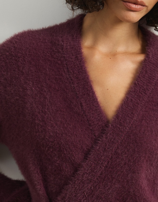 Atmos&Here - Cara Asymmetric Buttoned Knit Cardigan