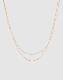 Elli Jewelry - Necklace Set Pearl 925 Sterling Silver Gold-Plated