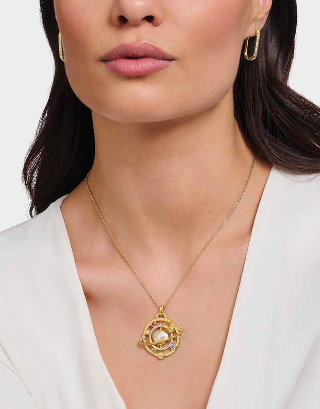 THOMAS SABO - Gold Planetary Ring Pendant with Colourful Stones