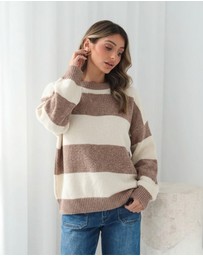 Esther & Co - Arliss Knit - Ivory Stripe