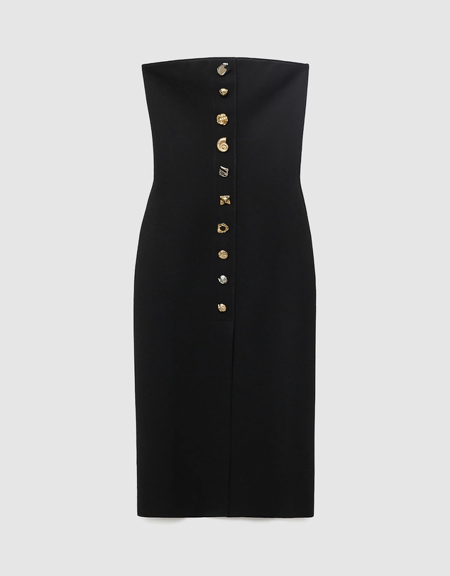 M.N.G - Strapless Dress With Jewel Buttons