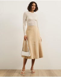 Atmos&Here - Frances Suede Flare Midi Skirt