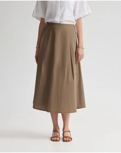 Oxford - Harlow Snap Midi Skirt