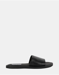 Steve Madden - Kaya Black Leather Sandals