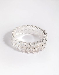 Lovisa - Silver Plated Cubic Zirconia Navette Ring