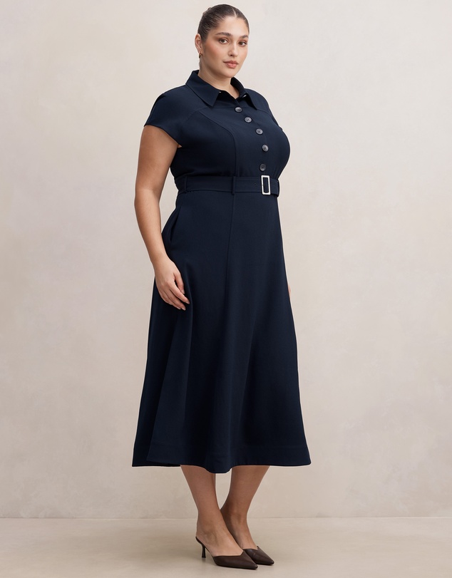 Forever New Curve - Elora Curve Crepe Shirt Dress