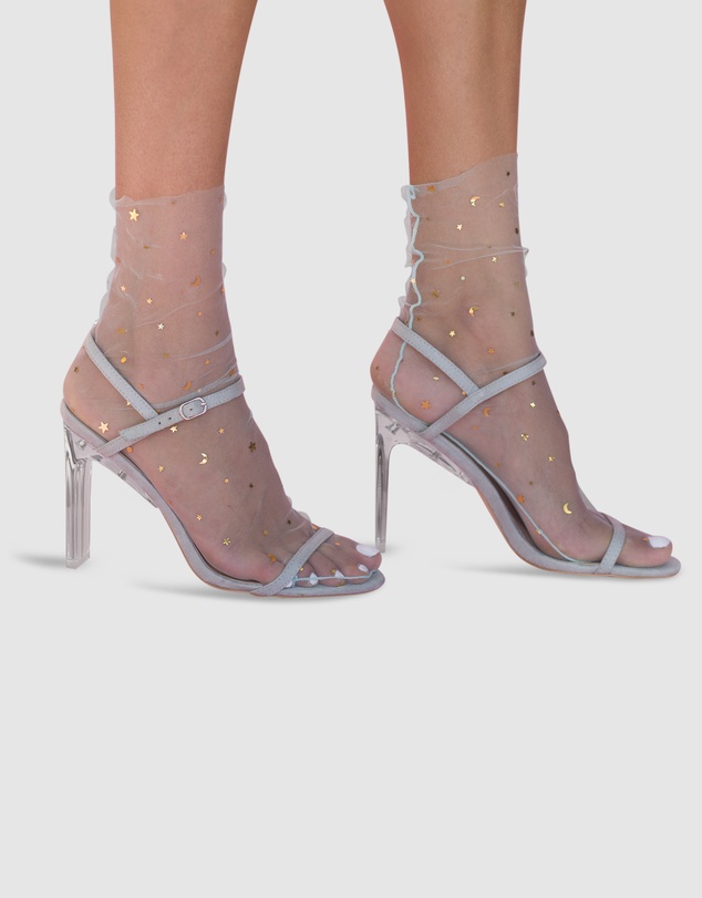 High Heel Jungle - Twin Star Star and moon Socks- 2 Pack PINK/AQUA