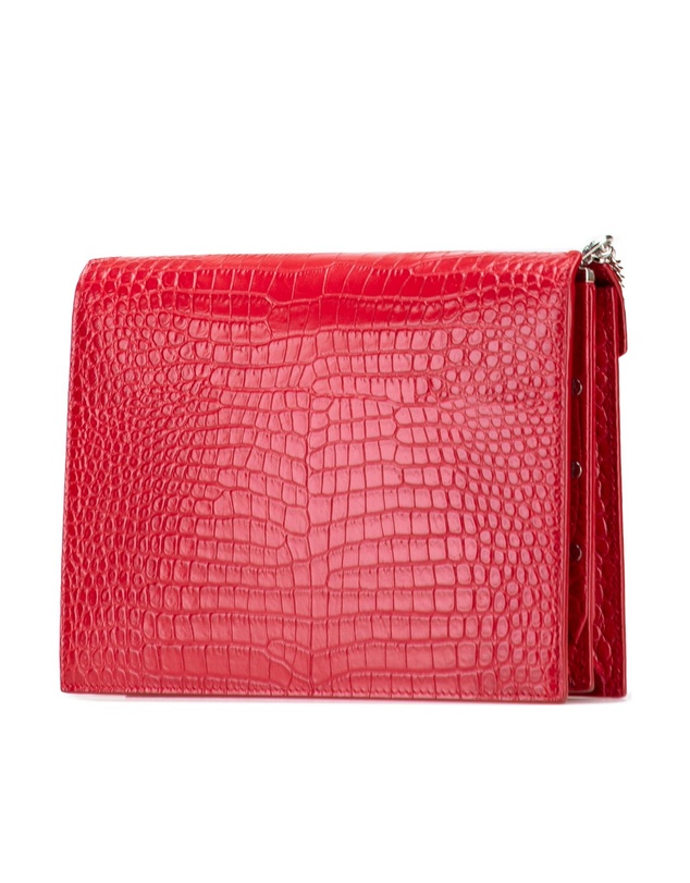 Pre-Loved by Azura Reborn - Pre-Loved Croc Embossed Leather Monogram Cassandra Clasp Bag